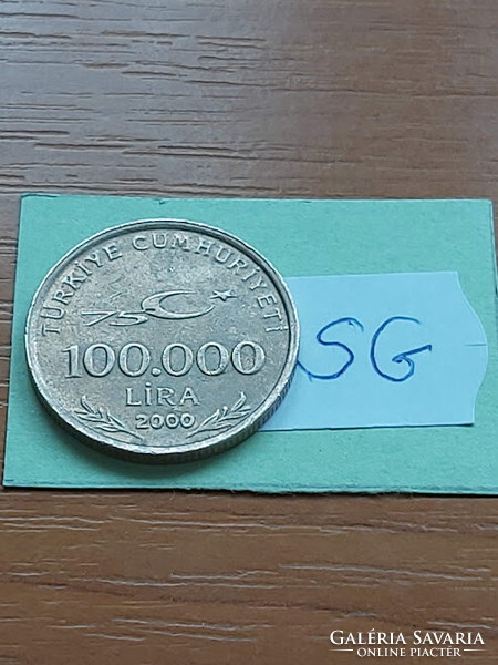 TÖRÖKORSZÁG 100.000 LIRA 2000 (75. évforduló - Atatürk) Copper-Nickel-Zinc  SG