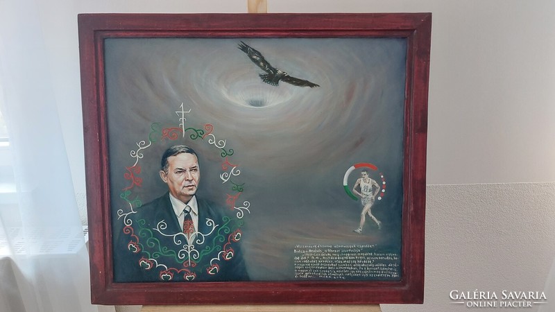 (K) László Móra painting of Andras Balczo with a 70x60 cm frame