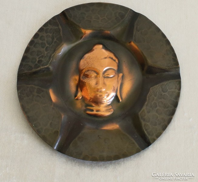 Buddha réz falitányér + gyertyatartó