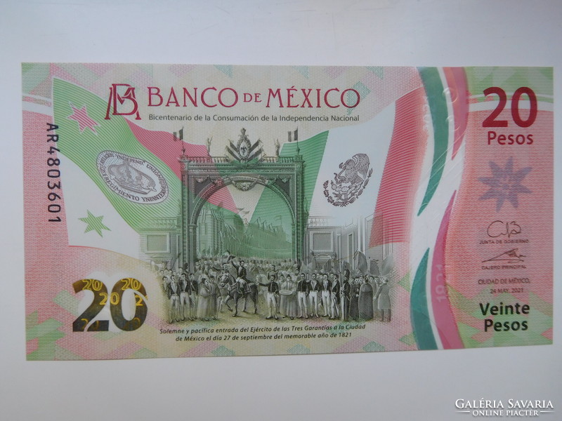 Mexikó 20 pesos 2021 UNC Polimer