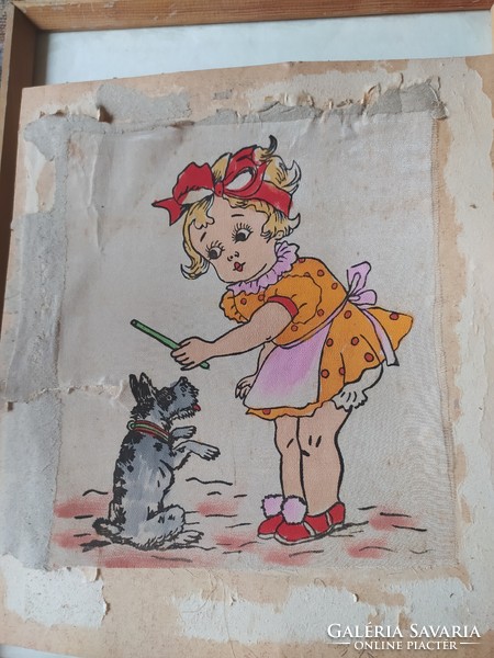 Painted children's silk picture