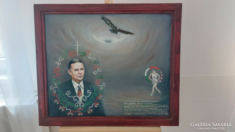 (K) László Móra painting of Andras Balczo with a 70x60 cm frame