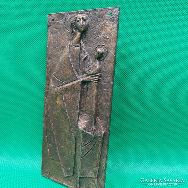 Erwin huber bronze wall decoration ii. On the occasion of Pope John Paul II's visit to Austria in 1988
