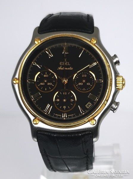 Ebel 1911 chronograph in gold - steel case, automatic zenith 400 el primero mechanism, warranty!