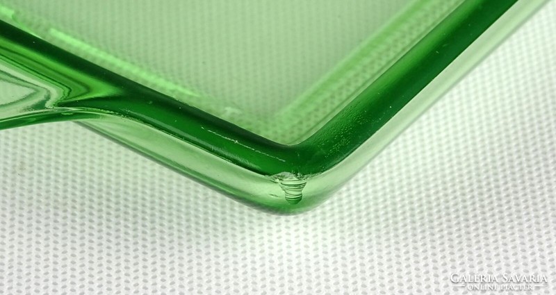 1N613 Régi zöld art deco likőrös üveg pálinkás készlet