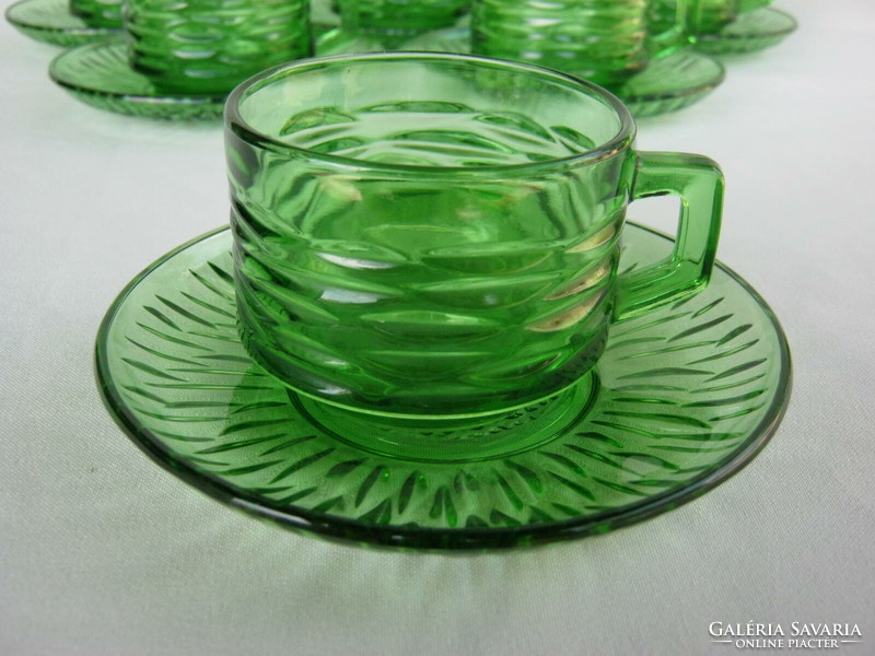 Zöld üveg csésze Vereco 6 személyes kávés készlet