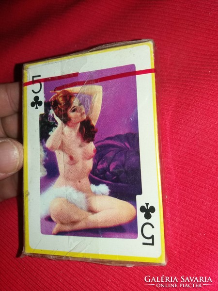 Régi erotikus akt pin-up francia römi kártya dobozával bontatlanul 54 lapos a képek szerint