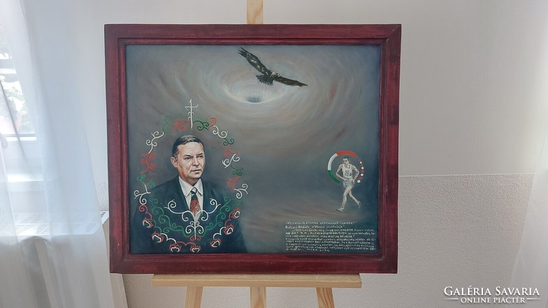 (K) László Móra painting of Andras Balczo with a 70x60 cm frame