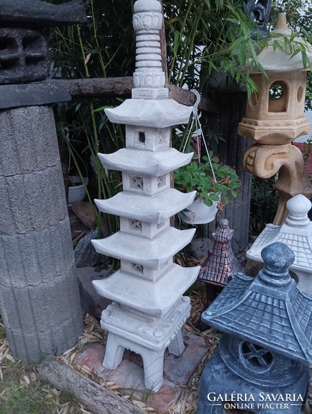 Extra rare large 125cm Japanese garden building stone lamp feng shui garden pond pagoda artificial stone statue