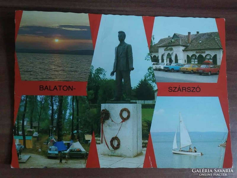 Régi képeslap,Balatonszárszó, postatiszta