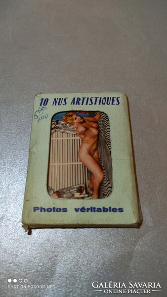 Vintage francia 10 lapos akt fotó eredeti tokban