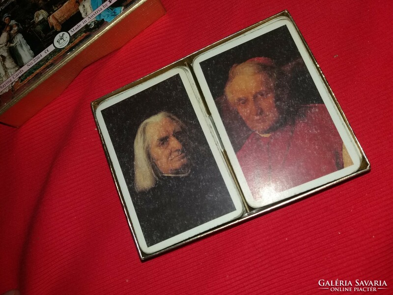 Retro PIATNIK francia römi játékkártya Liszt Ferenc és Haynald Lajos bíboros hátlap gyűjtői