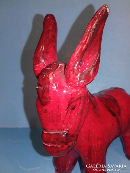 Ceramic red donkey marked