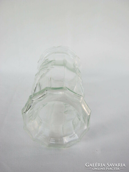 Pressed glass vase with flower pattern