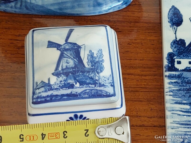 Dutch ceramic souvenir windmill wall decoration box nipp 3 pcs