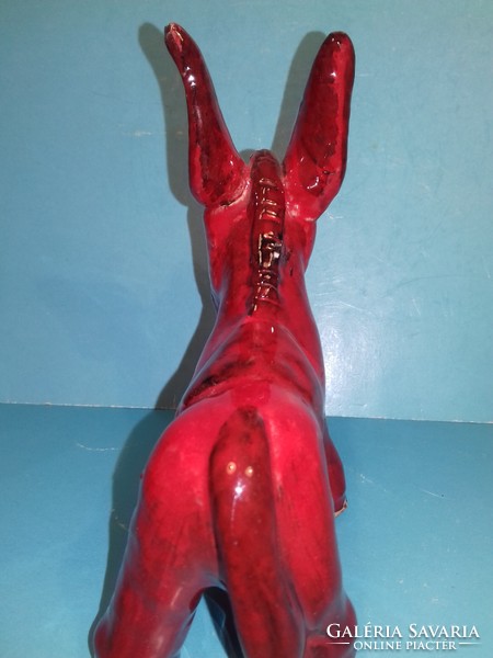 Ceramic red donkey marked