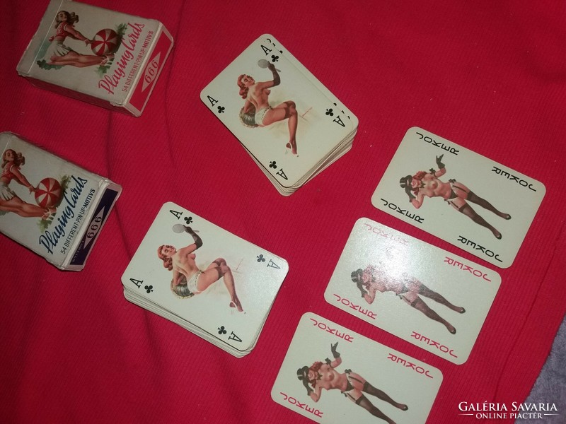Antique drawing erotic pin-up girl artist rummy card pack 2 deck collectors in one according to the pictures