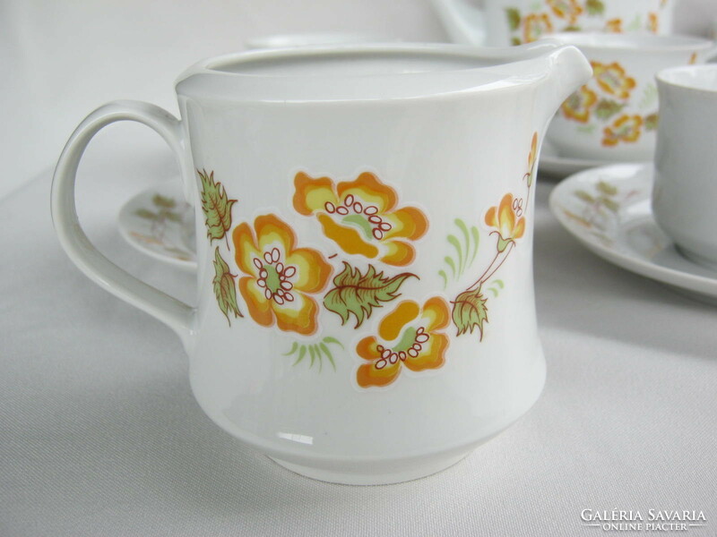 Alföldi porcelán 6 személyes teáskészlet sárga virág mintával