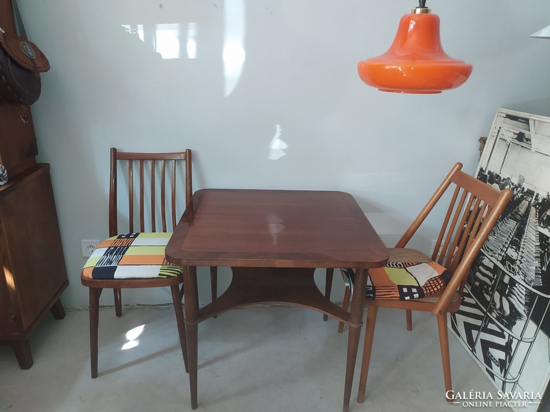 Ceiling orange retro period lamp with frosted glass