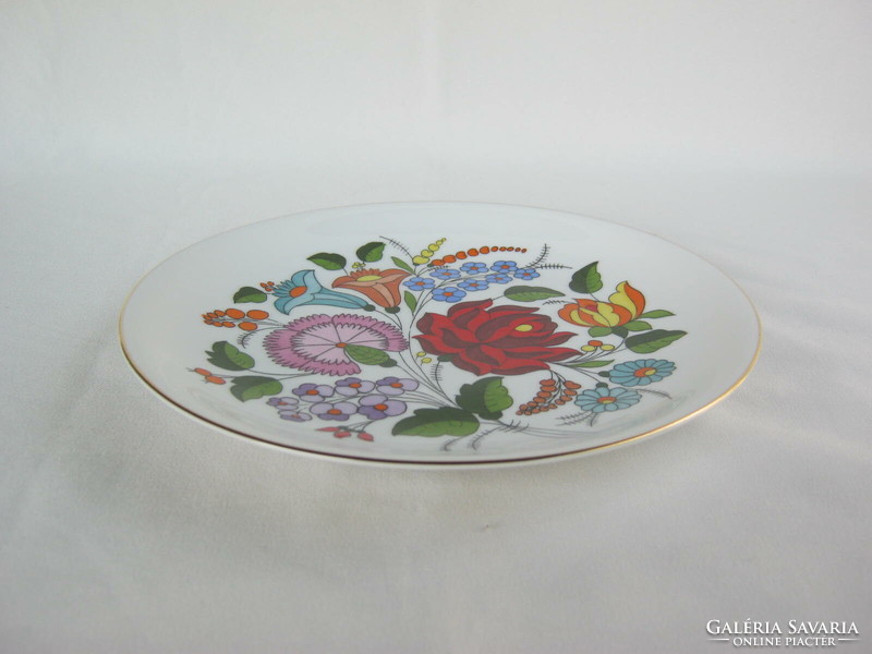 Hand painted Kalocsa porcelain decorative plate wall bowl