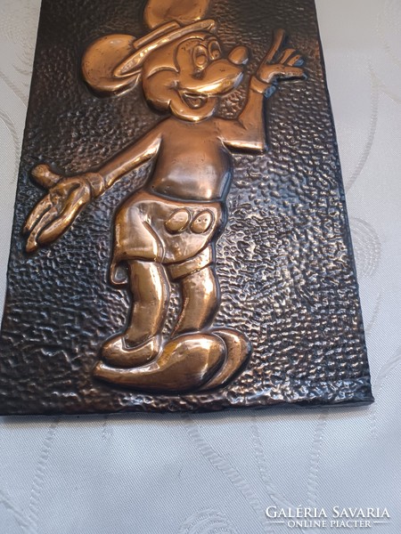 Mickey Mouse copper relief, wall decoration