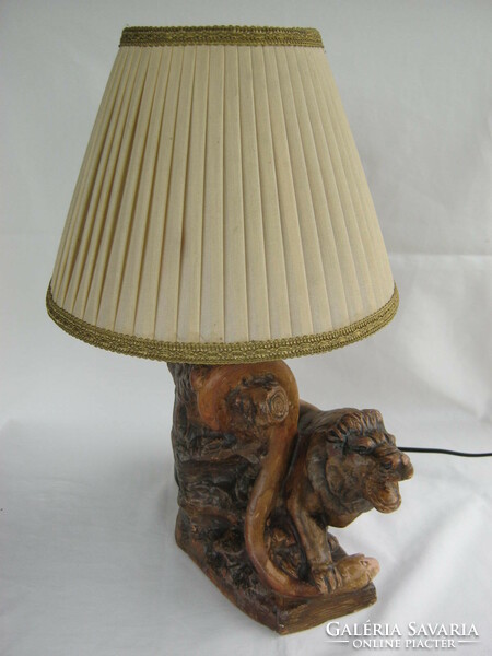 The lion and the snake Hungarian industrial artist ceramic lamp