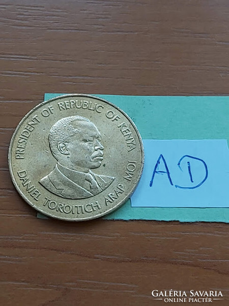 KENYA 10 CENT 1984 DANIEL TOROITICH ARAP MOI, Nikkel-Sárgaréz  #AD