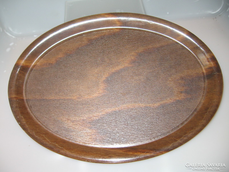 50-year-old melamine wood-colored non-slip tray on presswerk köngen