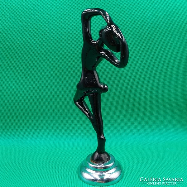 Art deco metal female statue 20 cm