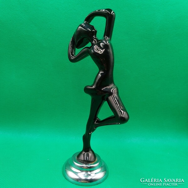 Art deco metal female statue 20 cm