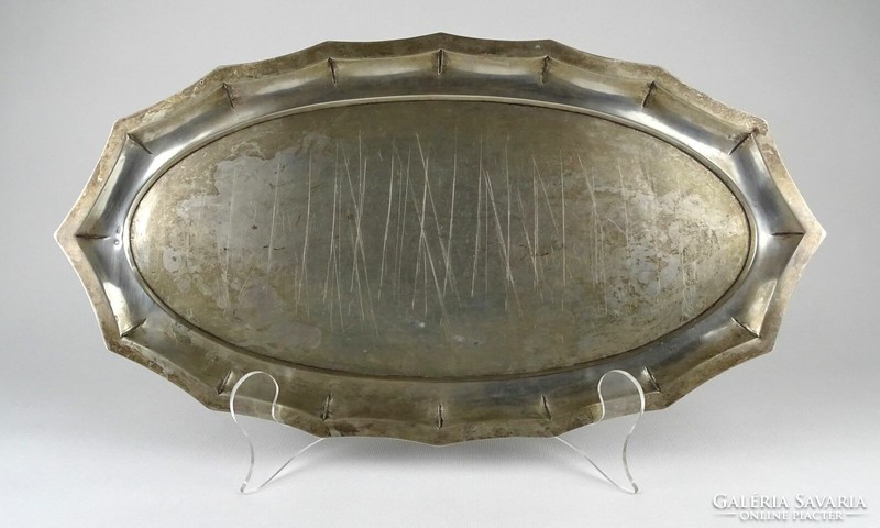 1N641 old marked large silver tray 489 g