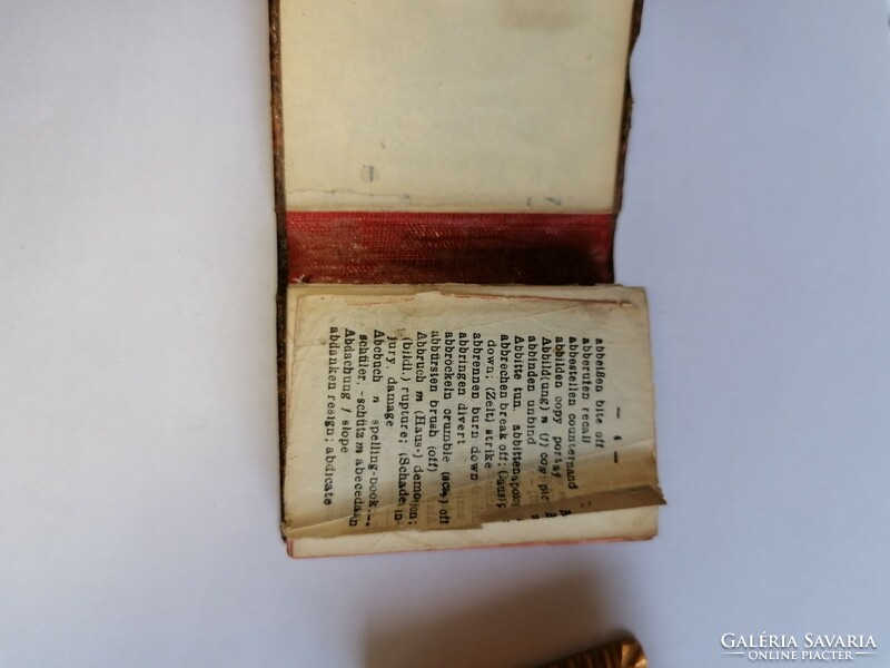 English-German, German-English mini-dictionary, (1910-1920) limited rarity, in copper case