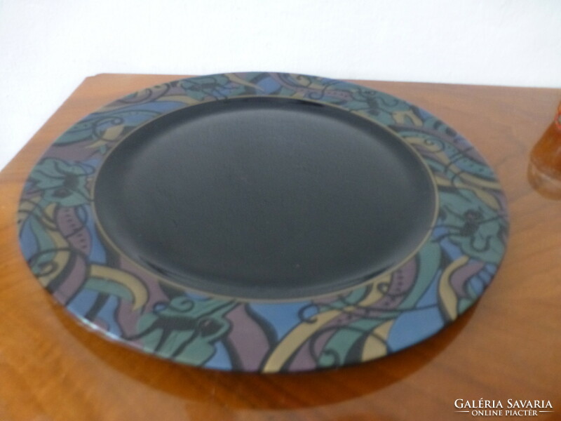 Arcoroc French iridescent beautiful artistic glass bowl. Huge, 31cm!
