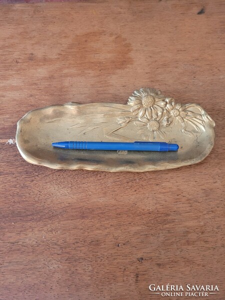 Antique French copper desk pen holder
