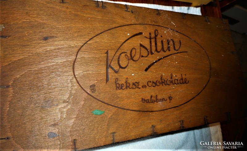 Old koestlin large biscuit wooden box (győr)