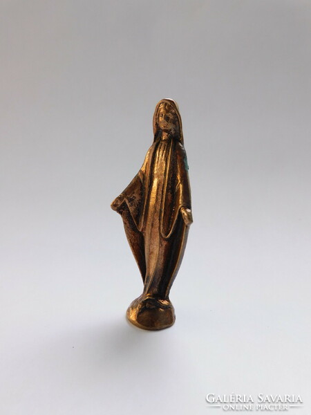 Miniature copper Virgin Mary statue 7.5 Cm