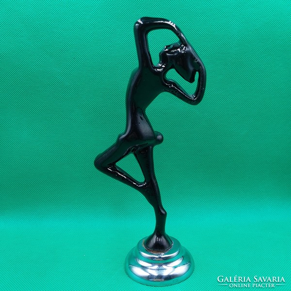 Art deco metal female statue 20 cm