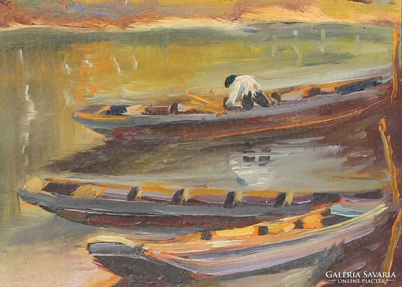 Zoltán Váty: boats on the river