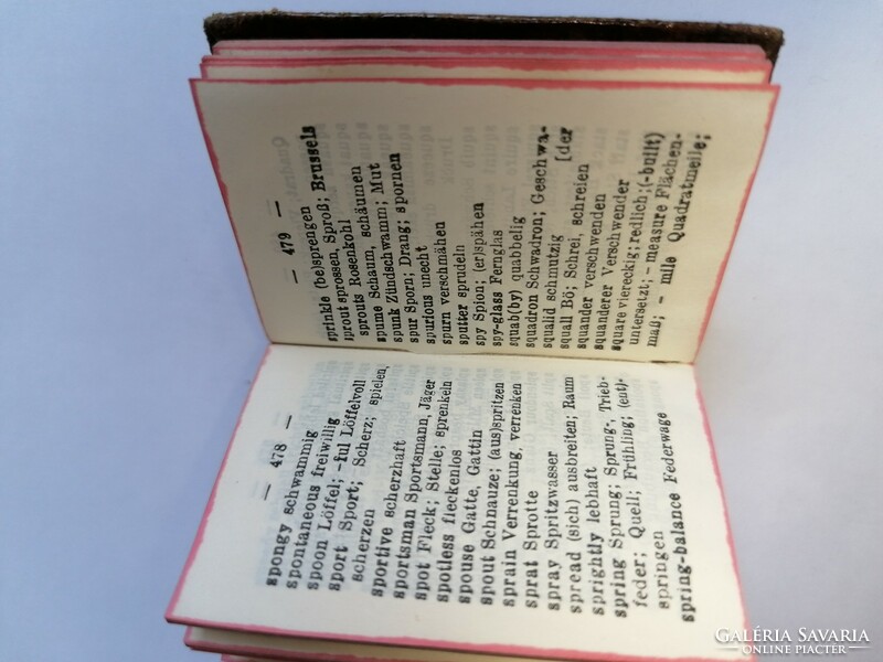 English-German, German-English mini-dictionary, (1910-1920) limited rarity, in copper case