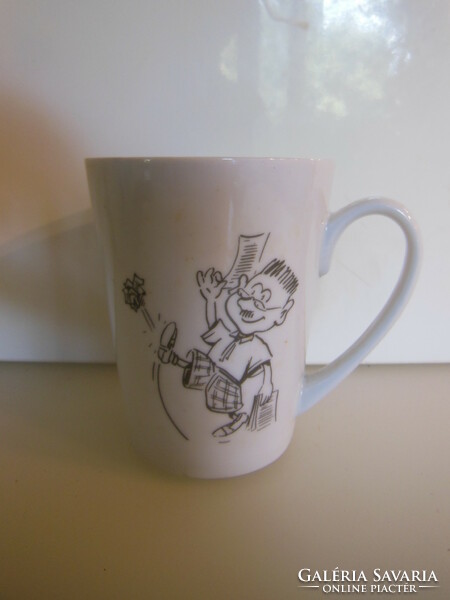 Mug - porcelain - 3 dl - nice pattern on both sides - German - flawless