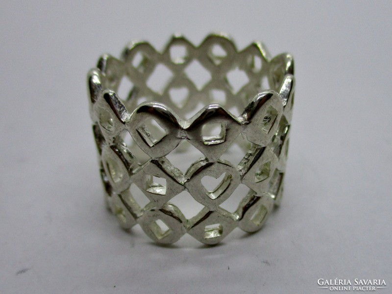 Különleges széles kézműves ezüst gyűrű