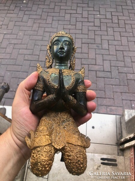 XIX. Century Buddha in bronze, statue, 18 cm beauty.