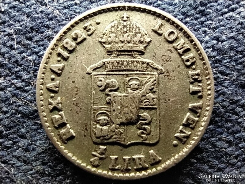 Lombard-Venetian Kingdom i. Ferenc (1815-1835) .600 Silver 1/4 lira 1823 m (id78734)