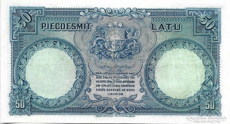 50 latu 1934 Lettország Ritka