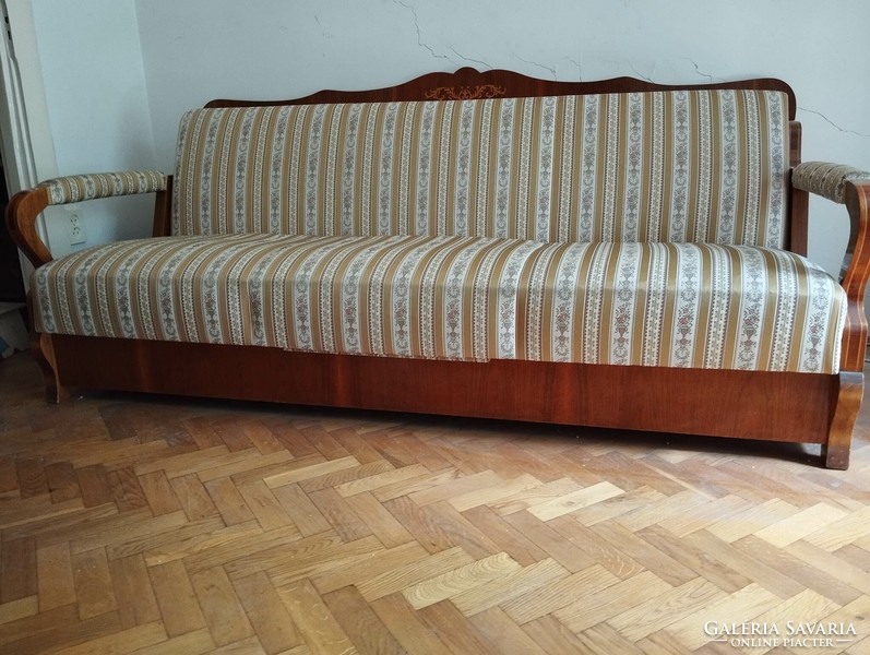 Biedermeier extendable inlaid sofa