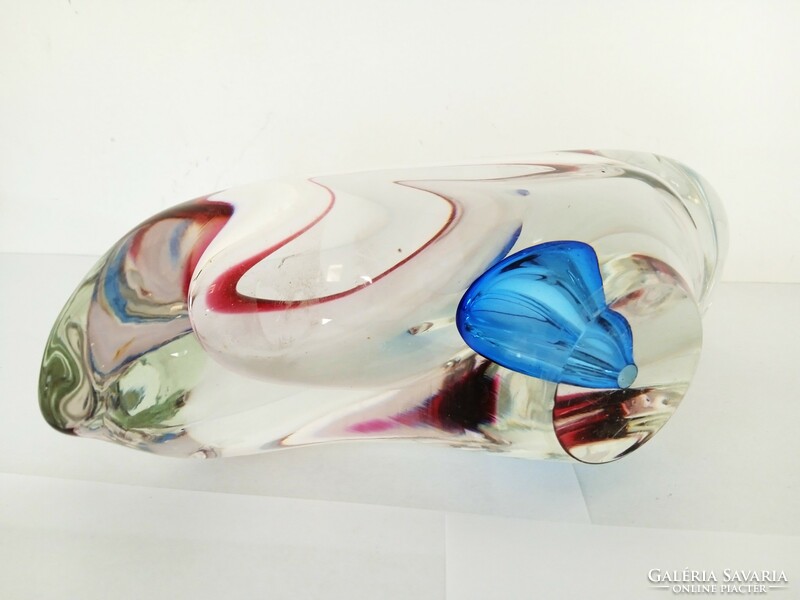 Murano or bohemian, sommerso candle holder/ashtray
