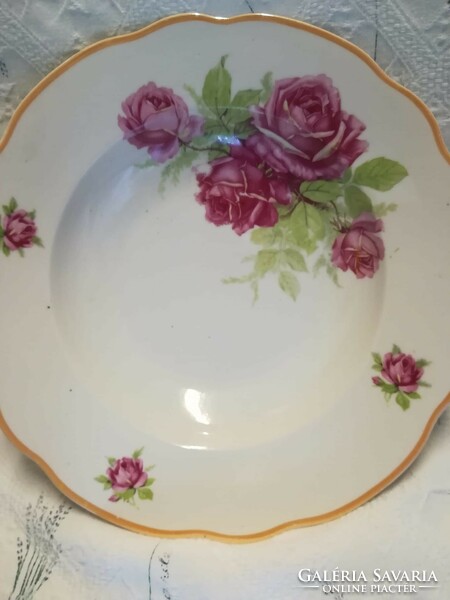 Zsolnay porcelain rosy deep plate