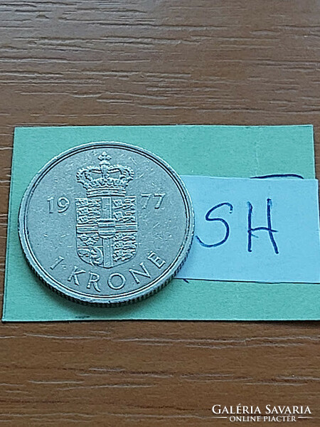Denmark 1 kroner 1977 s-b, copper-nickel, ii. Queen Margaret sh