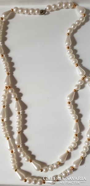 Old mother of pearl and gold necklace