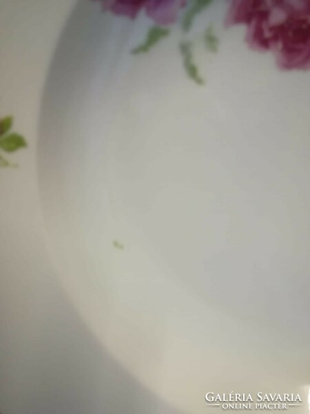 Zsolnay porcelán rózsás mély tányér